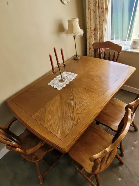 Wonderful Vintage Solid Wood Farmhouse Dining Table. With 6 Chairs