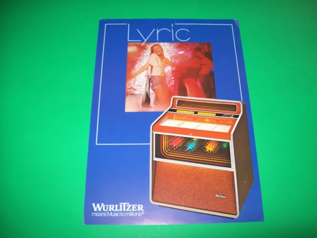 LYRIC By WURLITZER 1979 ORIGINAL JUKEBOX PHONOGRAPH FLYER Vintage Promo Artwork