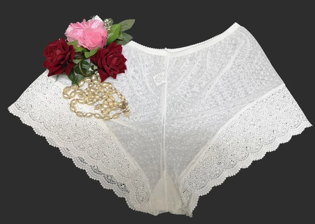 SHEER NYLON FRENCH Knickers White Polka Dot Cami Knickers Sissy
