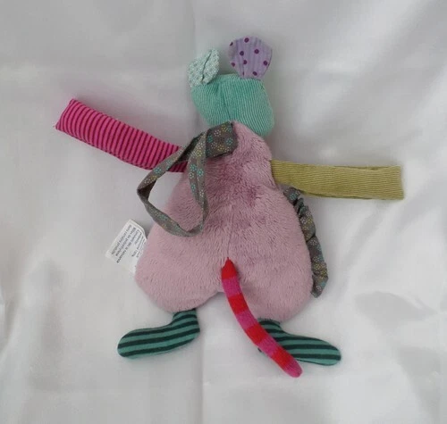 Doudou Peluche Souris Violet d'activités Les Jolis Pas Beaux Moulin Roty 2