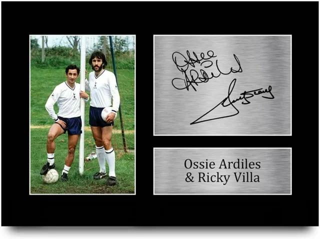 Ossie Ardiles E Ricky Villa Poster Con Autografo Locandina 45X32Cm