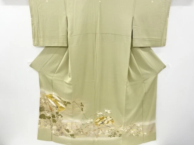 6369053: Japanese Kimono / Vintage Iro-Tomesode / Embroidery / Floral Plants & B