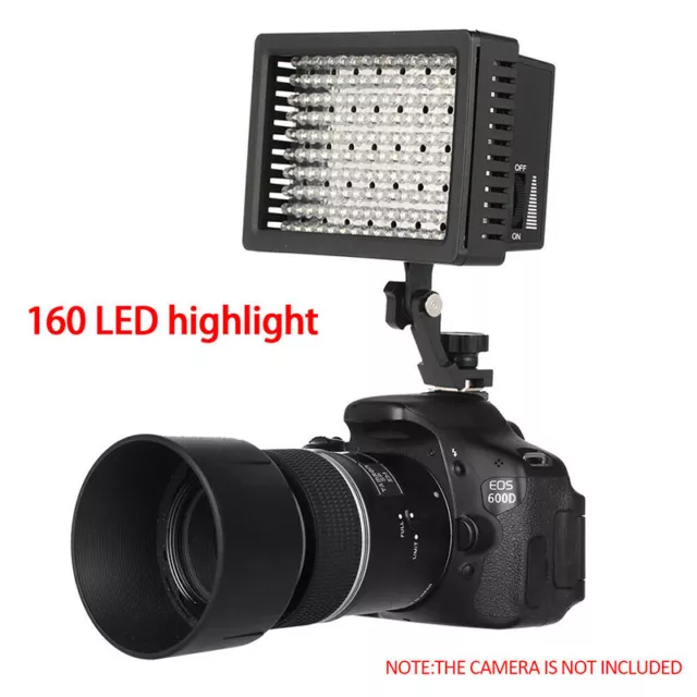 160 LED-Fotostudio-Videoleuchte mit Filtern für Canon-Nikon-Camcorder-Kamera