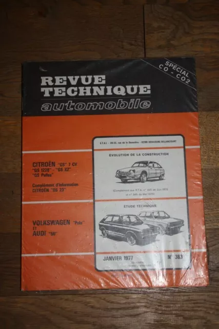 Revue Technique Automobile: Citroen Gs / Volkswagen Polo / Audi 50 (N°363): Neuf