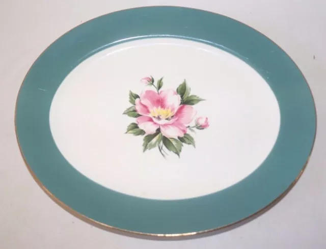 Homer Laughlin Semi Vitreous Century Service Empire Green Oval Serving Platter