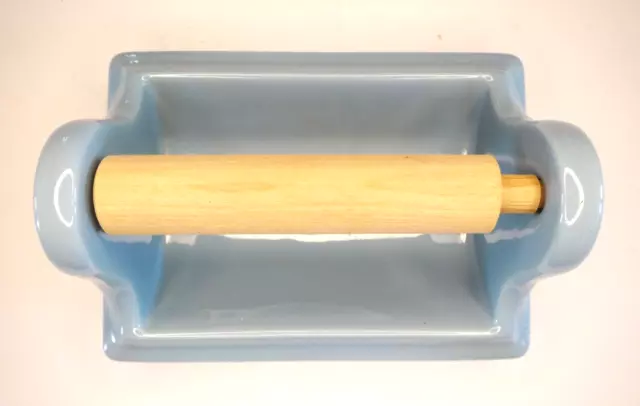 VINTAGE 1950s MCM POWDER BLUE Bathroom Tile In Recess Mount Toilet Paper Holder