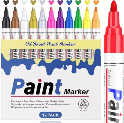 Marcadores de bolígrafos de pintura STANBLUE 12 colores, permanente 1 cuenta (paquete de 12)