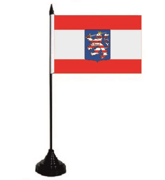 Tischflagge Partenstein 10x15cm - Mit Schwarzem Sockel & Mast