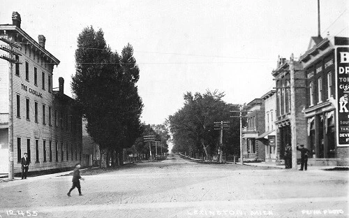 Street View Drug Store Lexington Michigan MI Reprint Postcard