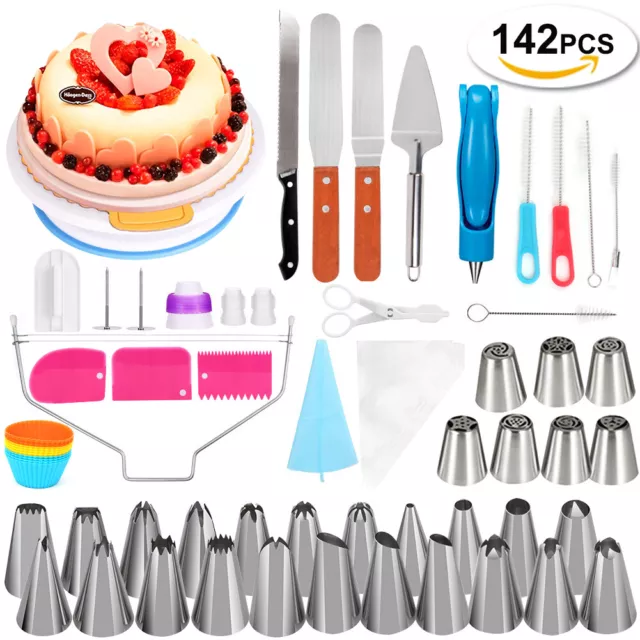 142PCS Permium Cake Decorating Equipment Tools Cake Making Kits Baking Tool