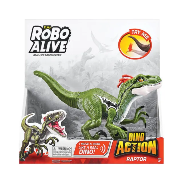 Zuru Robo Alive 25cm Dino Action Raptor/Dinosaur Kids/Children Toy 3y+ Green