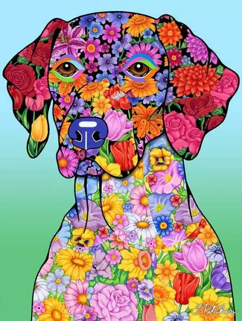 Flowers House Flag - German Shorthaired Pointer 96049