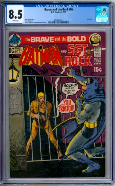 Brave And The Bold 96 CGC Graded 8.5 VF+ White DC Comics 1971