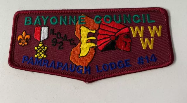 Boy Scout OA 14 Pamrapaugh Lodge Flap F-5b 1992 NOAC