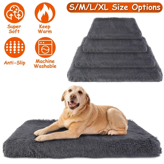 Warm Dog Crate Mat Soft Plush Pet Cushion Bed Anti-slip Puppy Pillow Washable