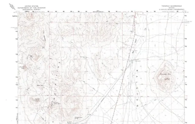 Tonopah Quadrangle, Nevada 1961 Topo Map USGS 15 Minute Topographic 2