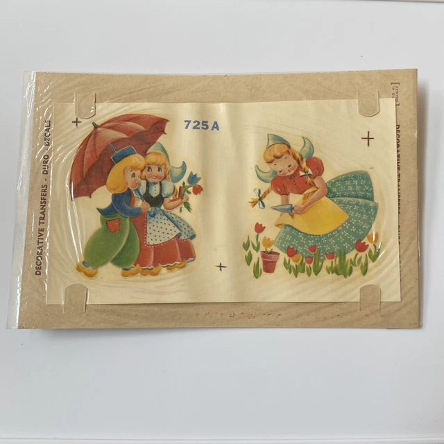 Calcomanías holandesas Duro 725A de colección holandesas para niños y niñas transferencia decorativa de flores