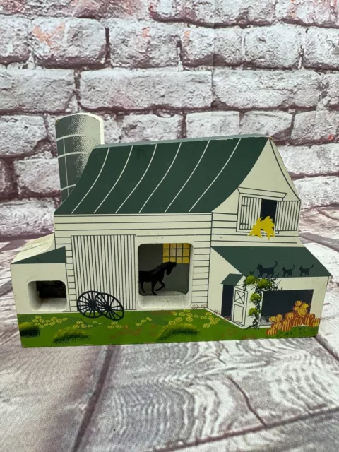 1993 Sheila's Amish Barn Collectible Vintage Wooden Miniature Farmhouse