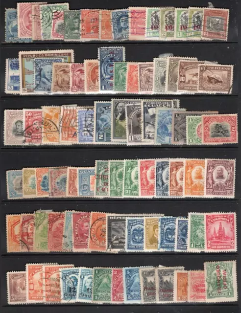 S. America  150+ mainly used stamps , some mint, from various countries pre-1950