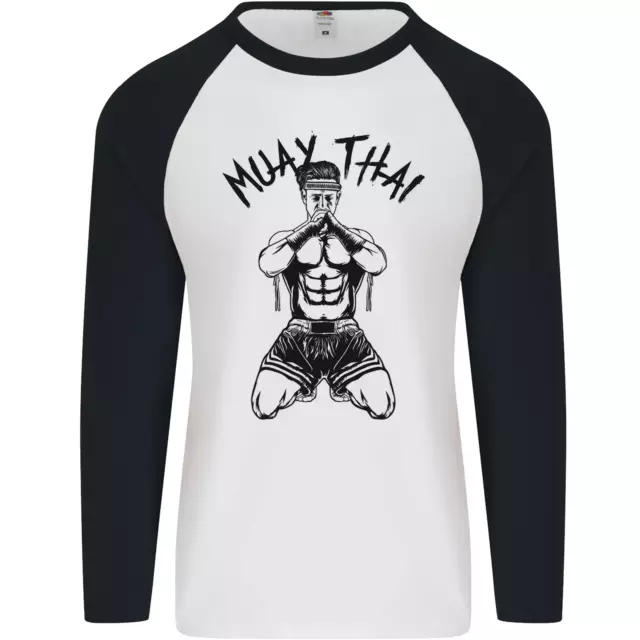 Muay Thai Fighter Mixed Martial Arts MMA Mens L/S Baseball T-Shirt