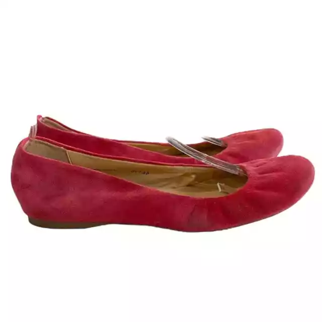 J. CREW  Cece suede ballet flats bright flame red size 7.5 7 1/2