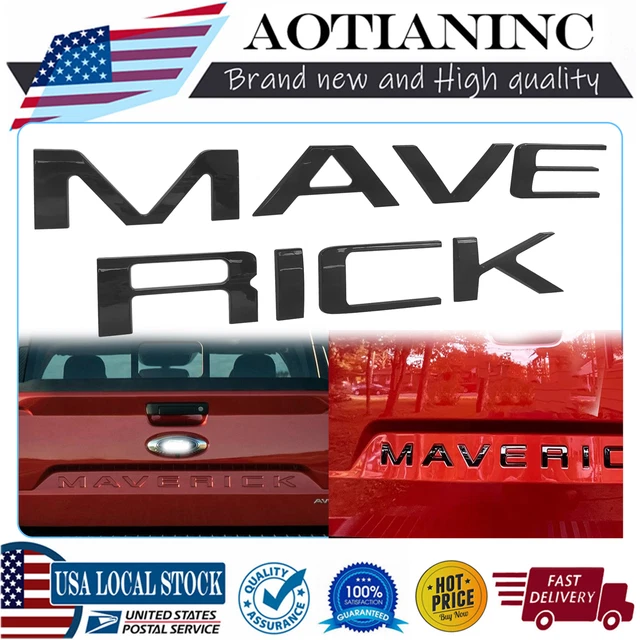 Gloss Black Raised Tailgate Insert 3D for MAVERICK Letters Rear Emblem 2022 2023