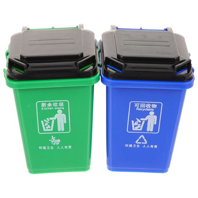 2 PCS Office Cosmetic Brush Organizer Mini Curbside Trash Bin