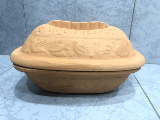 GRAND PLAT DE four cocotte GOURMETTOPF Romertopf terre cuite argile