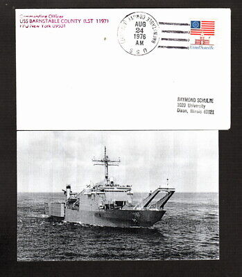 U.S.S. Barnstable County (LST-1197) - Ship's Cover - Aug 24, 1976 -