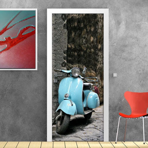 Decorazione adesiva Porta Vespa sticker lavabile pvc varie misure