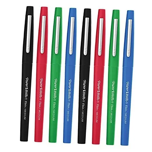 Flair Felt Tip Pens, Medium Point (0.7mm), Business Colors, 8 Count