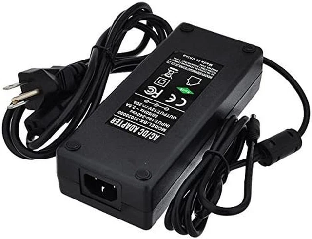Ledwholesalers 12V 20A 240W AC/DC Power Adapter with 5.5X2.5Mm DC Plug and 2.1Mm