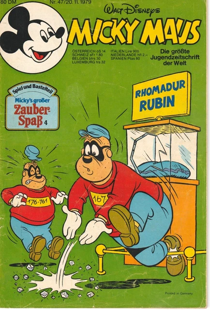 Comic Heft, MICKY MAUS, Band Nr. 47 - 1979 , ohne Beilage, Walt Disney, Ehapa