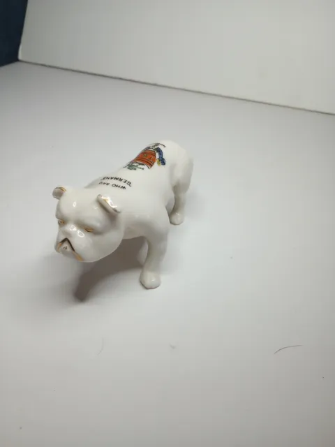 Arcadian China Crested ware Bulldog "Who Said Germans" Ww1 Eastbourne Crest