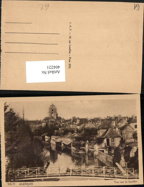 404221, Lower Normandy Orne Alencon View sur la Sarthe Total Bridge