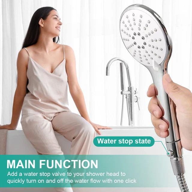 G1/2 SHOWER HEAD Shut Off Valve Water Flow Control ABS Bidet Sprayer ...