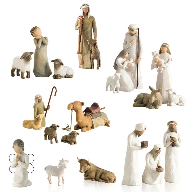Willow Tree Nativity Figures Set Statue Hand Painted Decor Christmas Gifts Willow Tree Nativity Figures Set Statue Hand Painted Decor Christmas Gifts