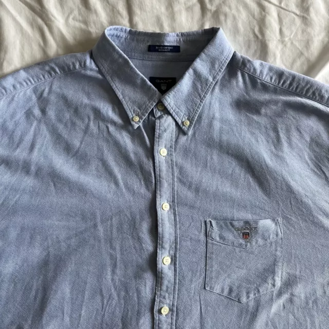 Mens GANT Oxford Shirt Size 3XL / XXXL in Blue Long Sleeve Collared Pocket