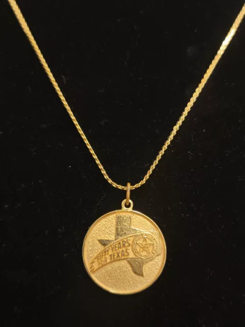 Texas Department of Public Safety Pendant Necklace &  Chain. 1935-1985