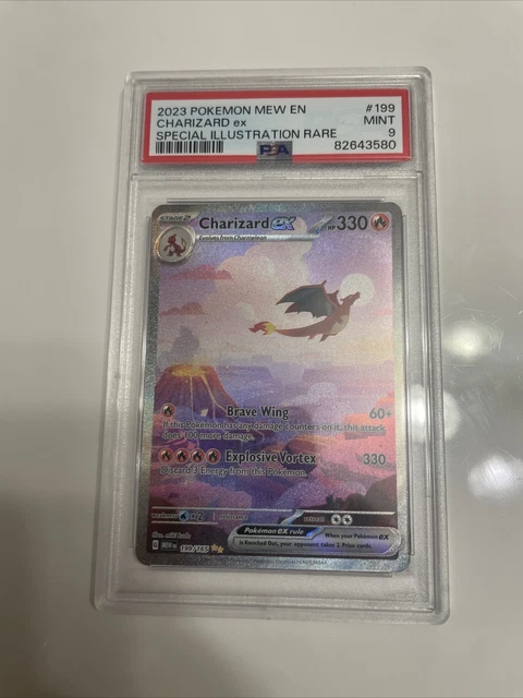 PSA 9 Mint Pokémon 151 English Charizard EX Special Illustration Rare 199/165