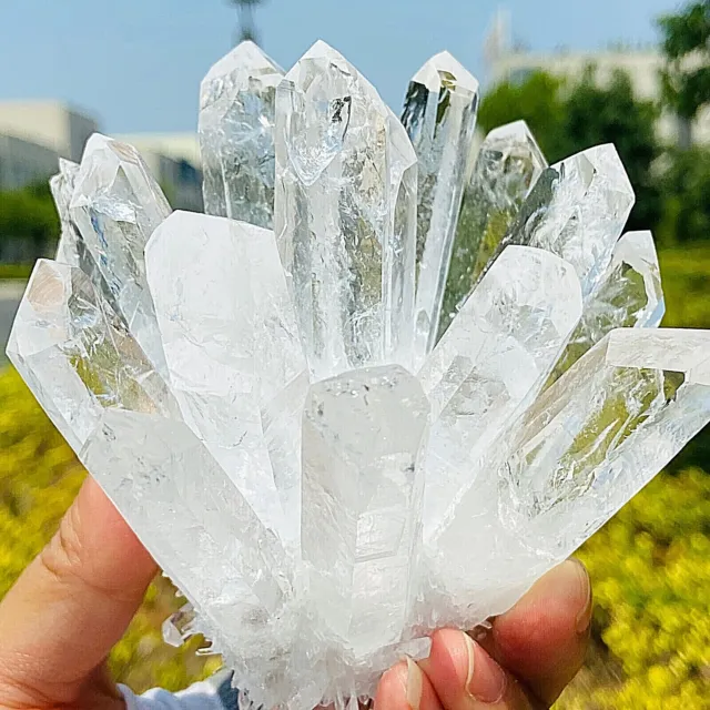 480g New Find white Phantom Quartz Crystal Cluster Mineral Specimen Healing