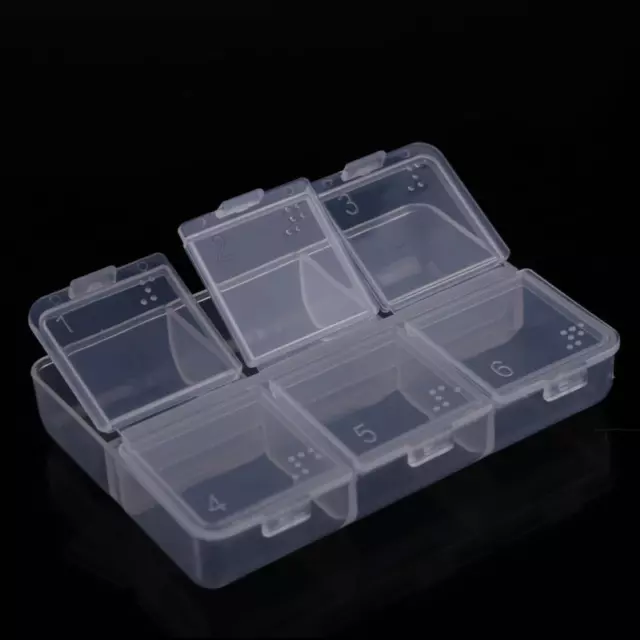 10pcs New Mini Portable Empty Braille 6 Cells Pill Medicine Storage Case