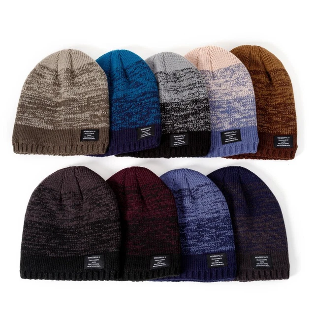Wool Knitted Hats for Men and Women with Thick Knit Beanie Warm Thick Lined Hat