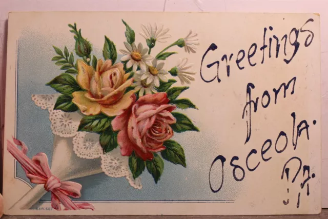 Pennsylvania PA Osceola Greetings Postcard Old Vintage Card View Standard Postal