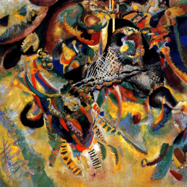 Fugue 1914 Abstratc Painting By Wassily Kandinsky Repro
