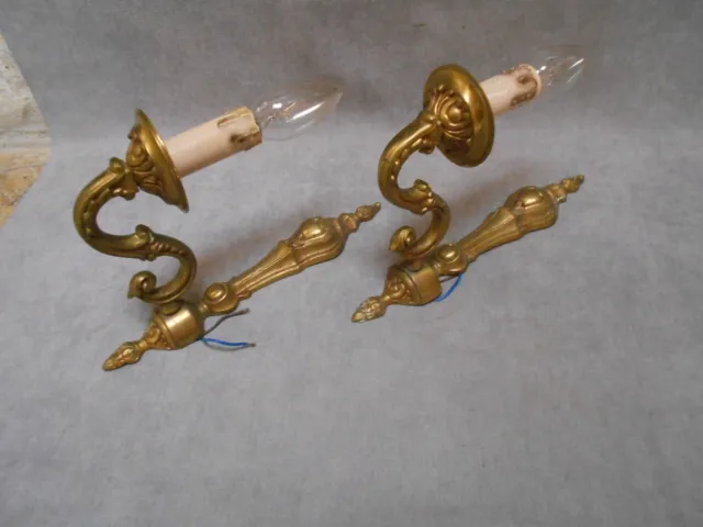 Vintage Pair  French solid  Bronze wall Light SCONCES