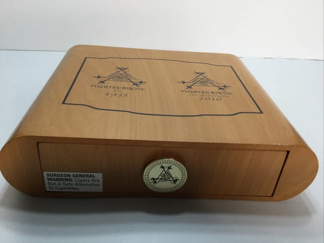 MONTECRISTO 75TH ANNIVERSARY Empty Wooden Cigar Box Humidor 11x9.5x2.75 ...