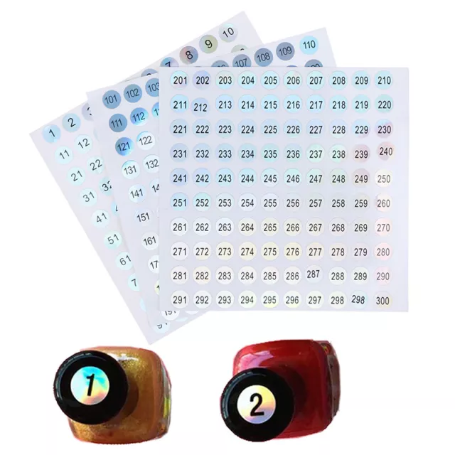 Waterproof Number 1-300 Laser Labels Stickers Nail Polish Lipstick Number Y-FY