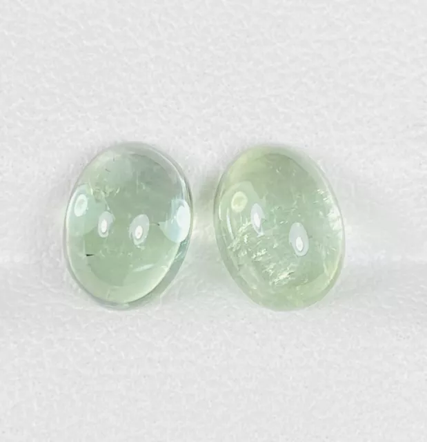 3.21cts 8x6mm Beautiful Natural Green Tourmaline Cabochon Oval Pair Gemstone