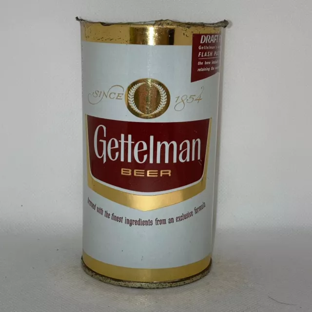 Gettelman Draft Fresh beer can, no top